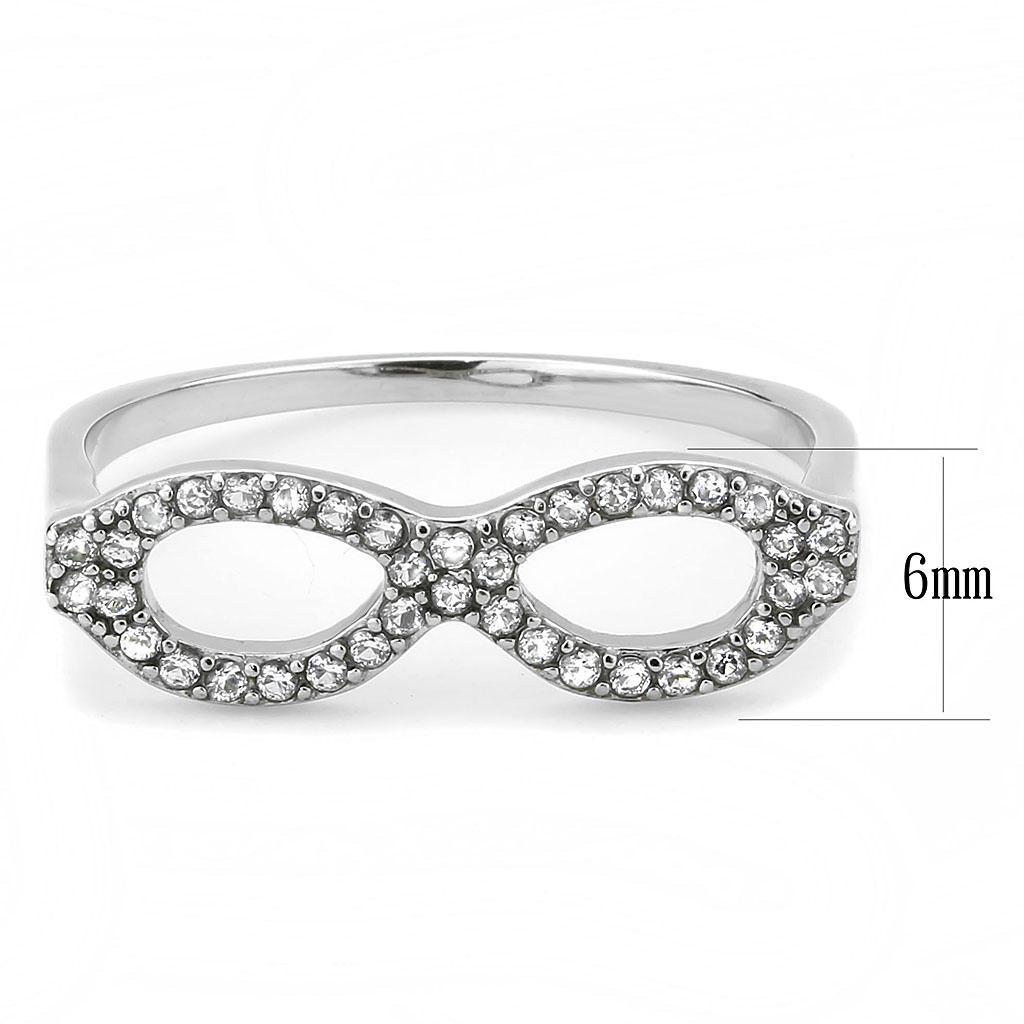 DA315 - No Plating Stainless Steel Ring with AAA Grade CZ in Clear-1