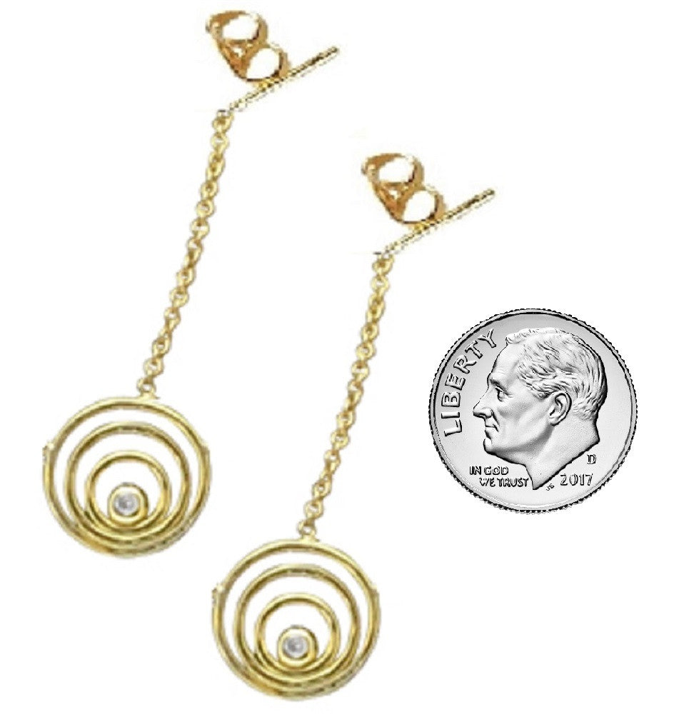 Karma Drop Earrings-14K Gold with Diamonds-7
