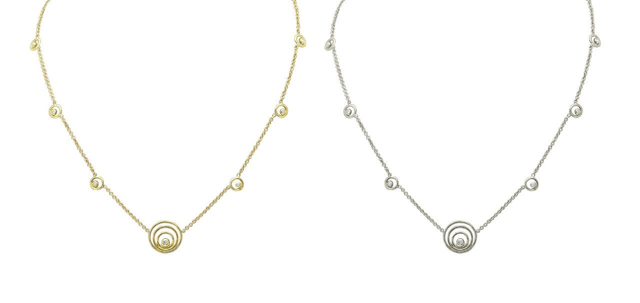 Karma Drop Earrings-14K Gold with Diamonds-6