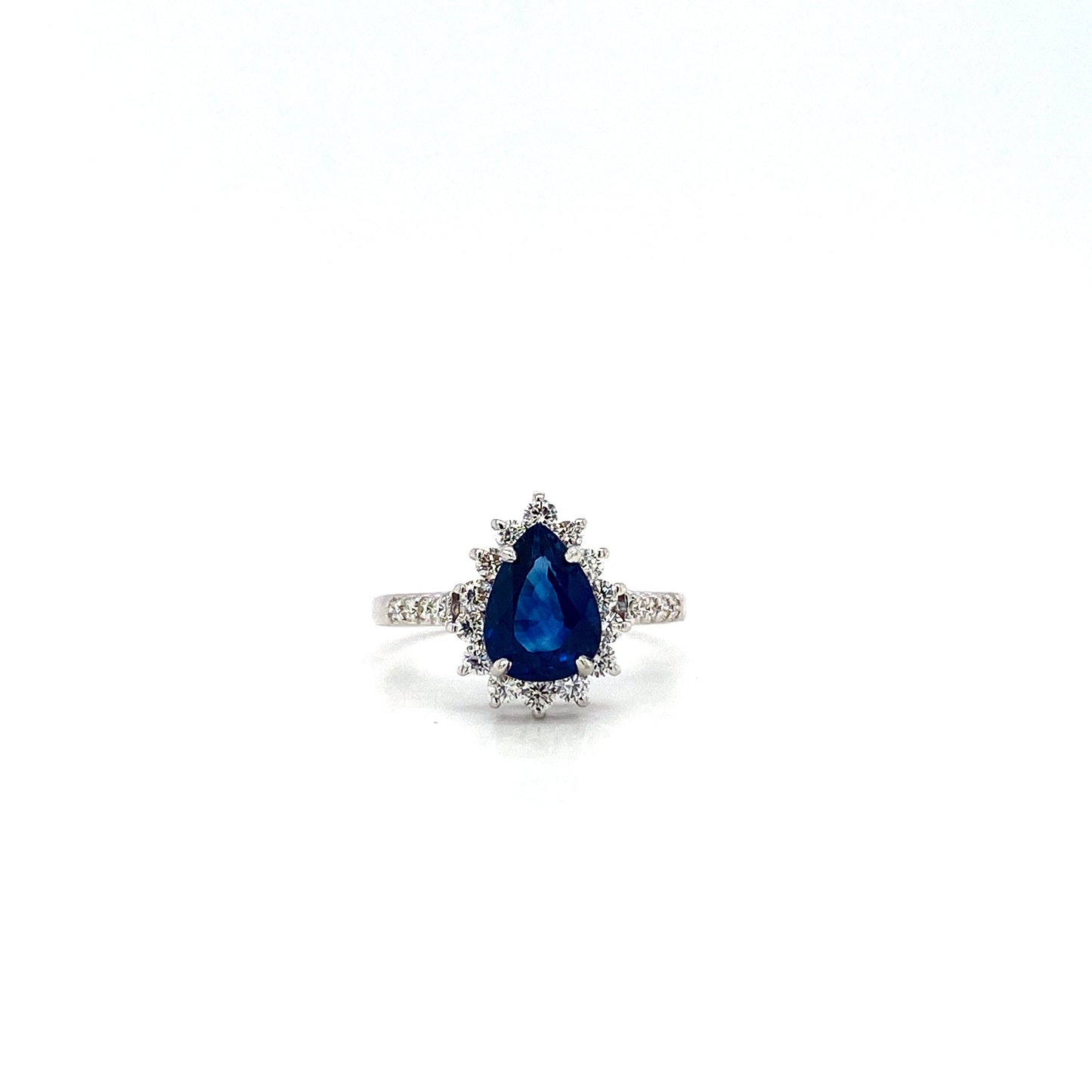 Sapphire and Diamond Ring in 18K White Gold - KGR 17096-0