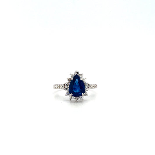 Sapphire and Diamond Ring in 18K White Gold - KGR 17096-0