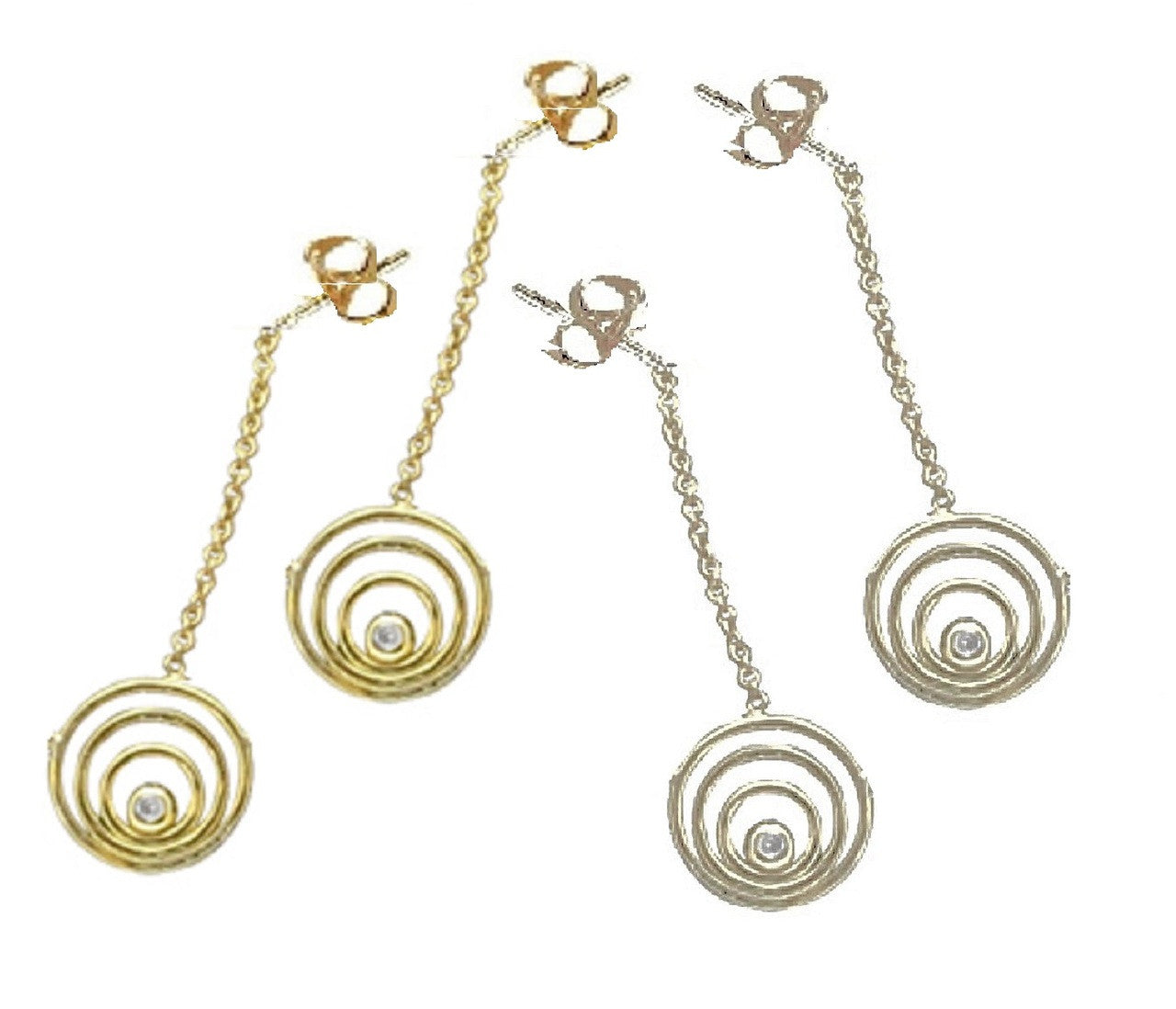 Karma Drop Earrings-14K Gold with Diamonds-0