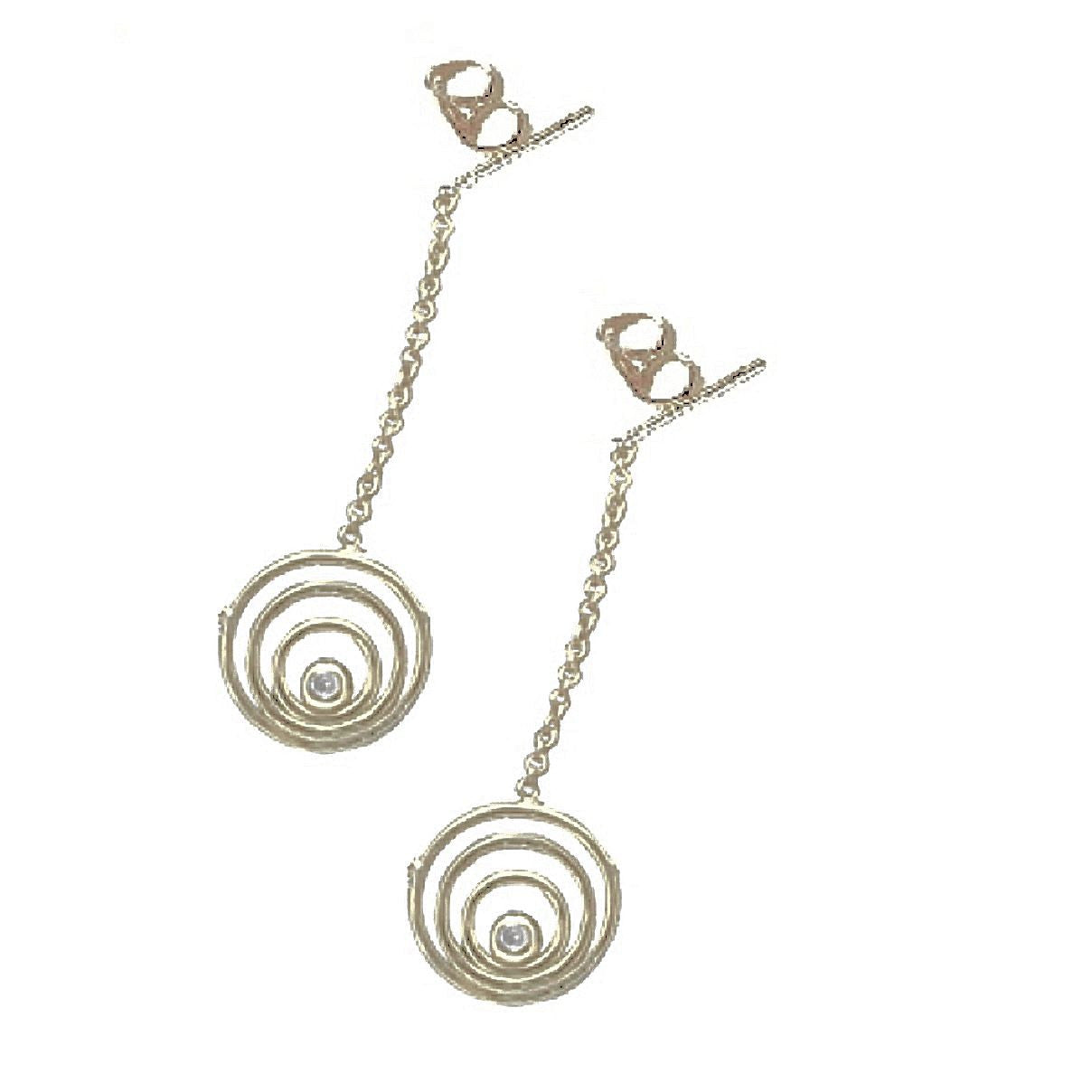 Karma Drop Earrings-14K Gold with Diamonds-4