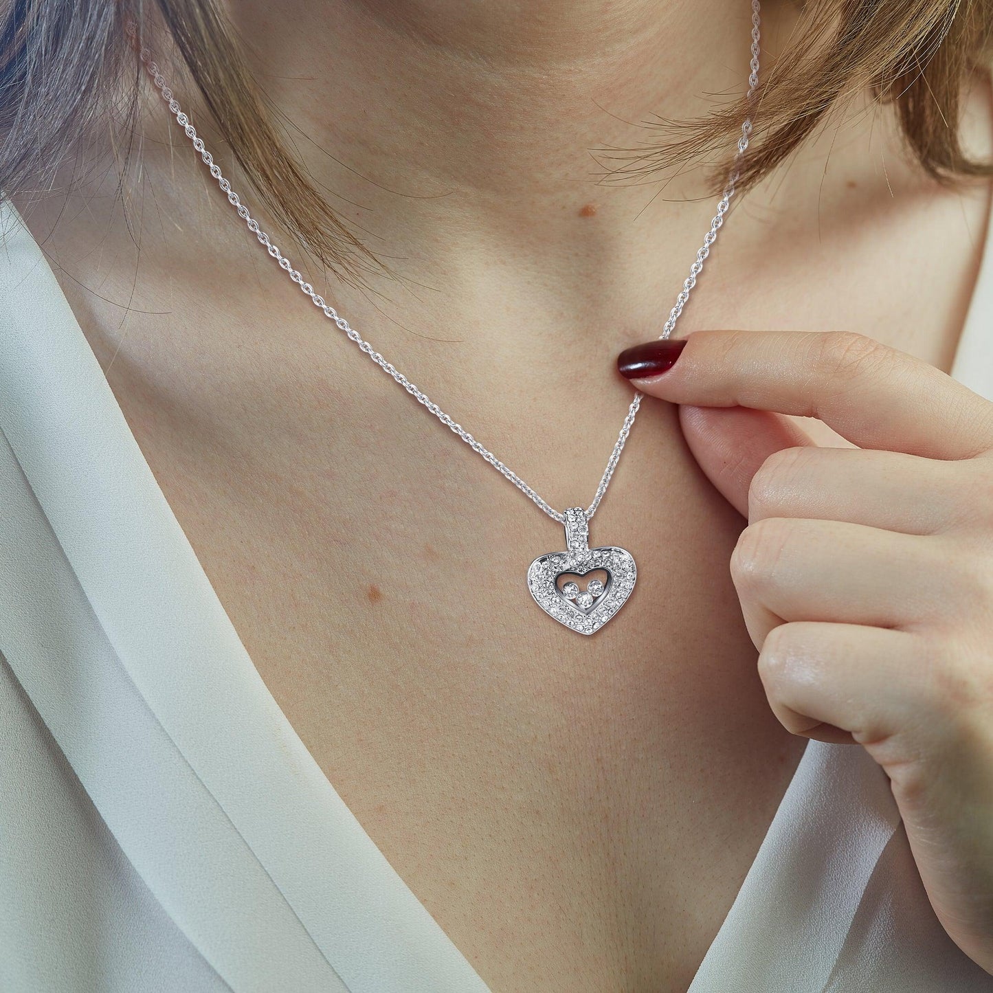 To My Wonderful Mother-in-Law - Thank You For Your Warm Smile - Tryndi Floating Heart Necklace-3