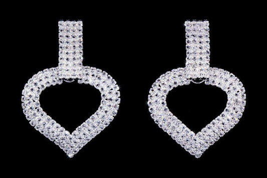 #17063 - Curved Heart Drop Earrings - 2"-0